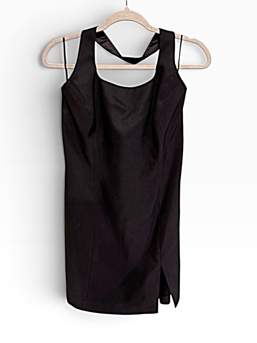 VINTAGE Cache Little Black Mini Dress with Cutout Strap Detail